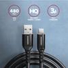 Axagon (BUCM-AM10AB) USB-C 1m Fekete Kábel