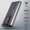 Kép 2/4 - Axagon EEM2-SD2 DISPLAY USB-C 10Gbps M.2 NVMe & SATA SSD külső ház