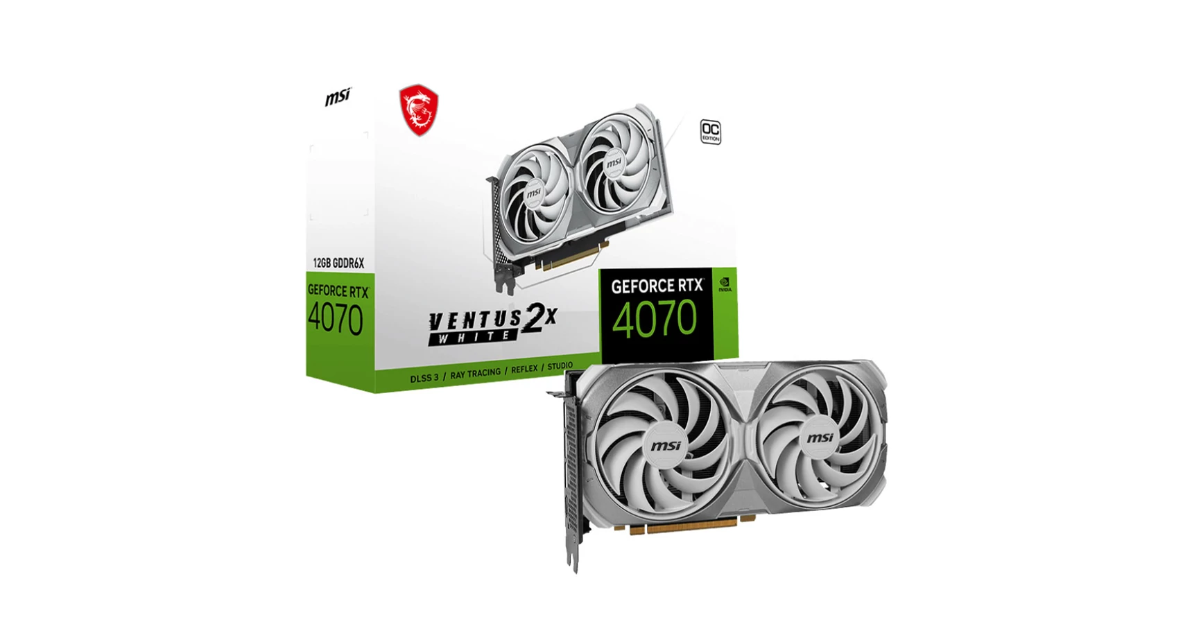 MSI GeForce RTX 4070 SUPER 12G VENTUS 2X WHITE OC (4070SPR12GVENT2XWHOC) Videokártya