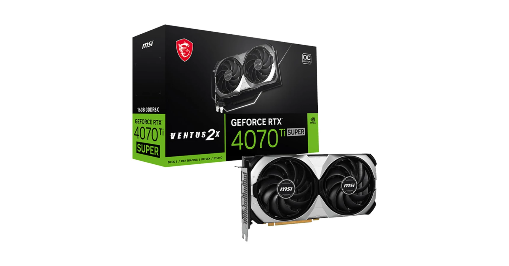 MSI GeForce RTX 4070 Ti SUPER 16G VENTUS 2X OC (4070TISPR16GVENT2XOC) Videokártya