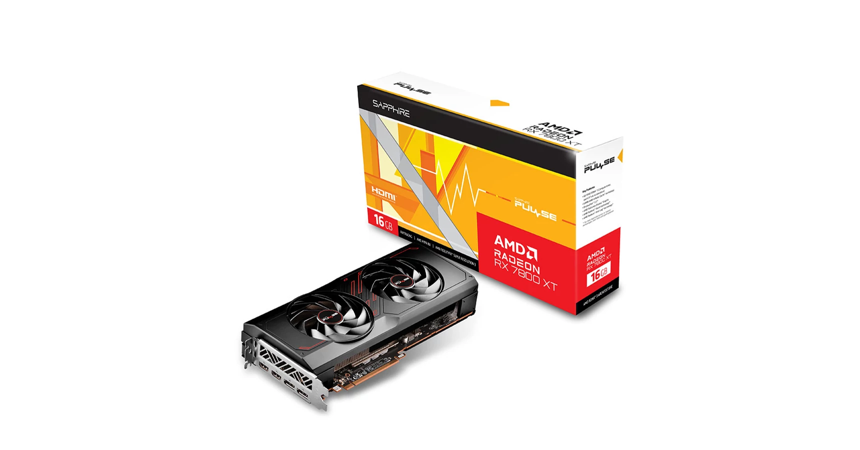 Sapphire AMD RX 7800 XT 16GB GDDR6 - PULSE RX 7800 XT GAMING (113300220G) Videokártya