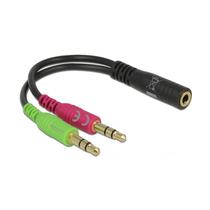 Delock sztereó jack anya, 3.5 mm &gt; 2 x sztereó jack apa, 3.5 mm Adapter (65459)