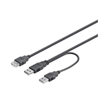 Goobay 93353 Goobay USB - 2x USB Anya 0,3m Y Fekete Kábel