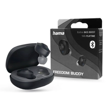HAMA TWS Bluetooth sztereó headset v5.3 + töltőtok - HAMA Freedom Buddy True Wireless Earphones with Charging Case - fekete