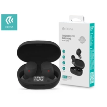 Devia TWS Bluetooth sztereó headset v5.0 + töltőtok - Devia Joy A6 Series True Wireless Earphones with Charging Case - fekete