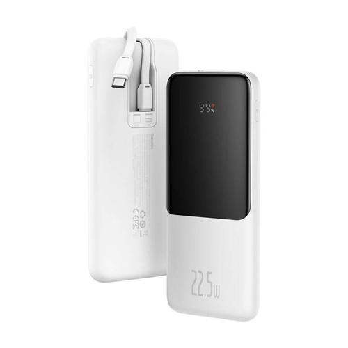 Baseus Elf 10000mAh Külső Akkumulátor Powerbank 22.5W + USB-C Lightning kábel Fehér
