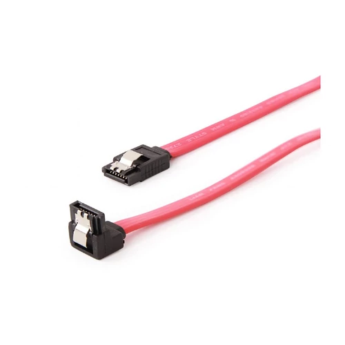 Cablexpert SATA3 30cm Fém záras 90 Fok Piros Adatkábel