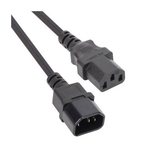 VCOM (CE001-1.8) Hálózati Tápkábel Hosszabbító 1,8m Fekete