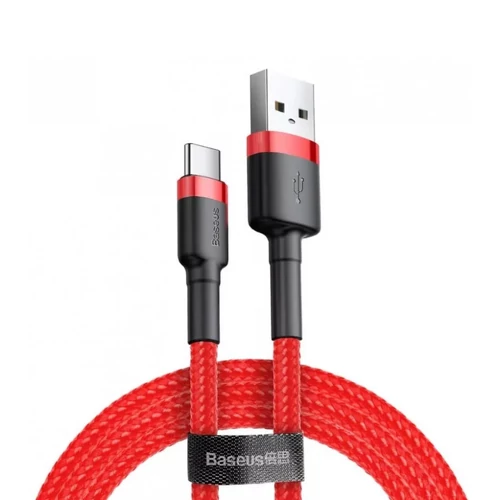 Baseus Cafule USB-USB Type-C Gyorstöltő adatkábel, 3A, 1m, Piros