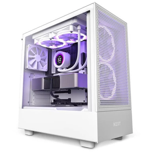 NZXT H5 Flow CC-H51FW-01 Matt Fehér Gaming Számítógép ház
