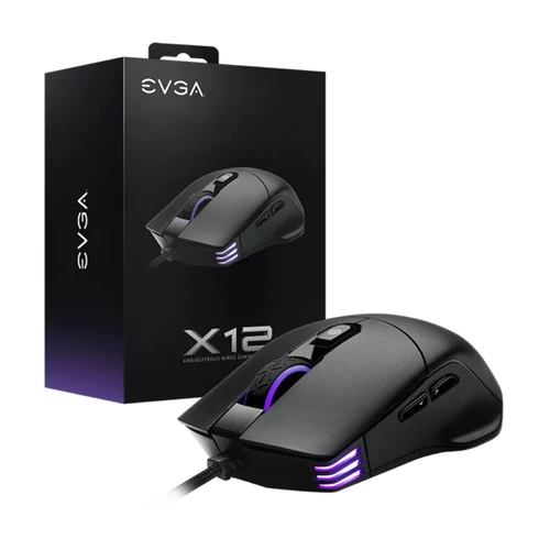 EVGA X12 RGB Fekete Vezetékes Gamer Egér