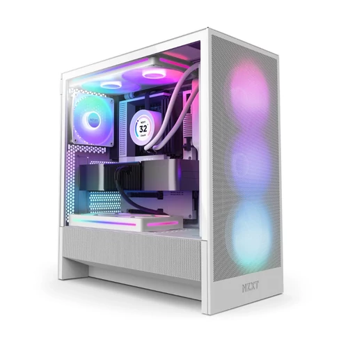 NZXT H5 Flow RGB (2024) Matt Fehér ATX Számítógép ház