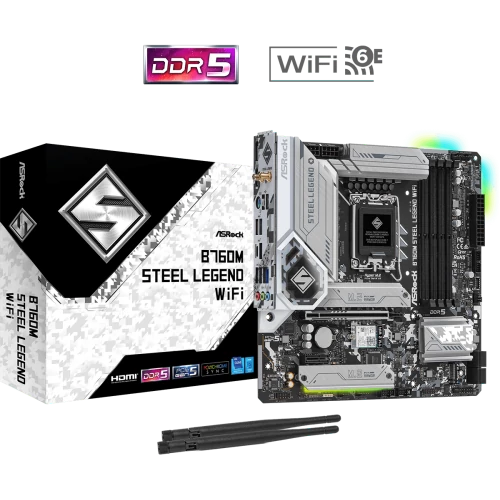 ASRock B760M Steel Legend Intel LGA1700 microATX Wifi Alaplap