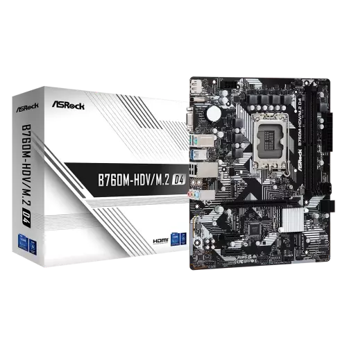 ASRock B760M-HDV/M.2 D4 Intel LGA1700 microATX Alaplap