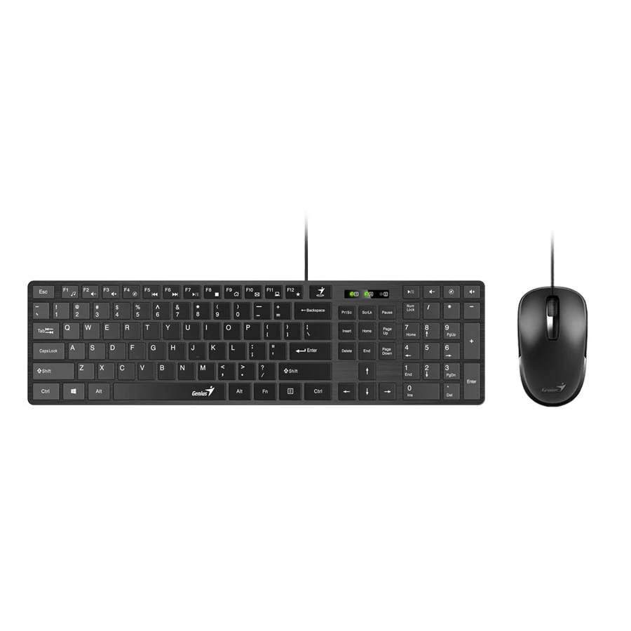 Genius SlimStar C126 Vezetékes Billentyűzet és Egér HUN Fekete