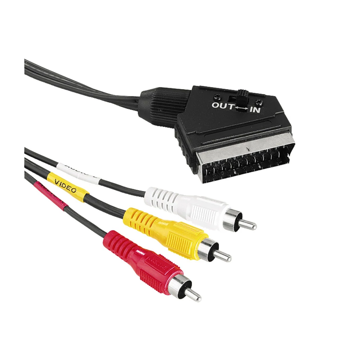 Hama (43178) Scart-3 RCA Kapcsolható 1,5 m Összekötő Kábel