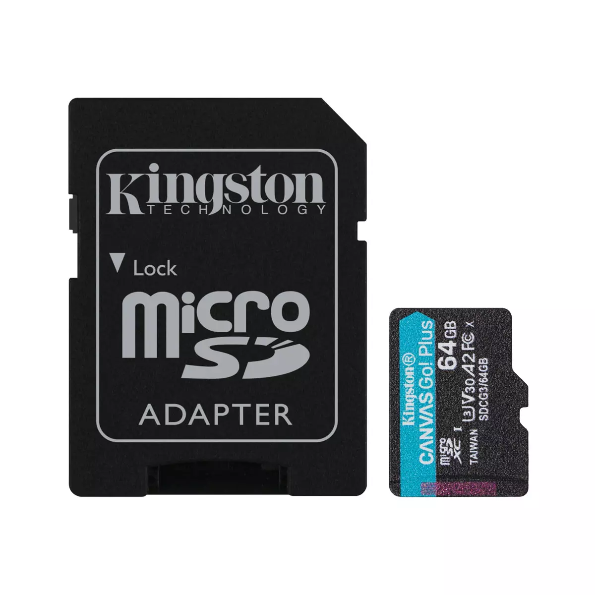 Kingston 64GB SD micro Canvas Go! Plus (SDCG3/64GB) Memóriakártya Adapterrel