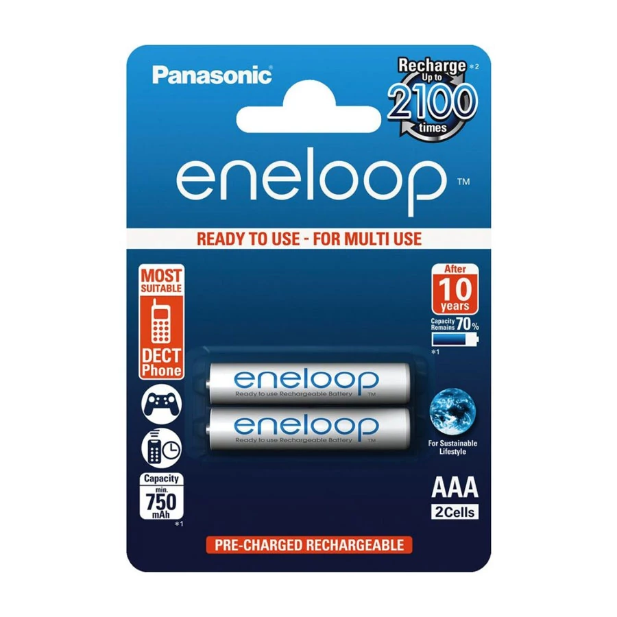 Panasonic Eneloop AAA 2db 750 mAh Akkumulátor Elem