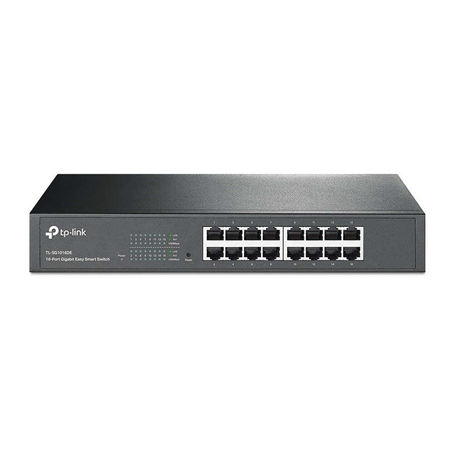 TP-Link TL-SG1016DE Easy Smart Gigabit 16 portos menedzselhető Switch Fekete