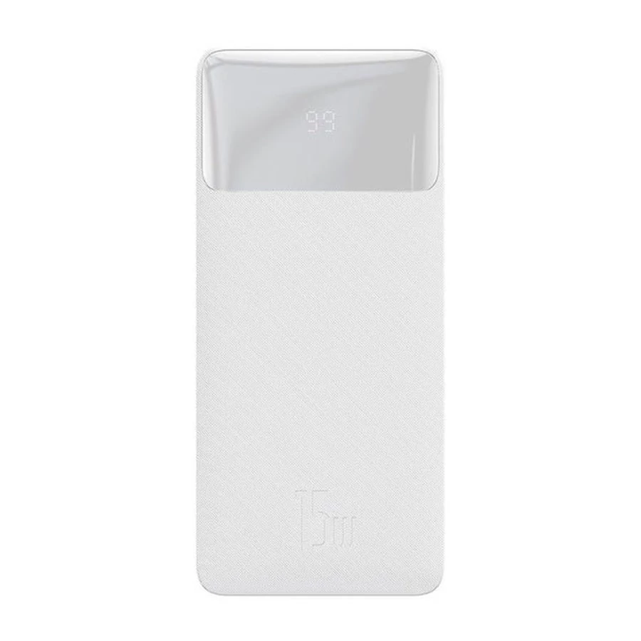 Baseus Bipow külső akkumulátor, gyorstöltés, 30000mAh, 15W, fehér