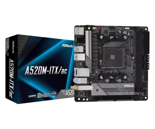 ASRock A520M-ITX/AC AMD AM4 microATX Wifi Alaplap