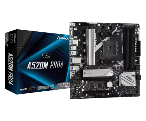 ASRock A520M PRO4 AMD AM4 microATX Alaplap